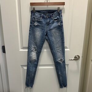 Articles Of Society Ripped Blue Skinny Jeans